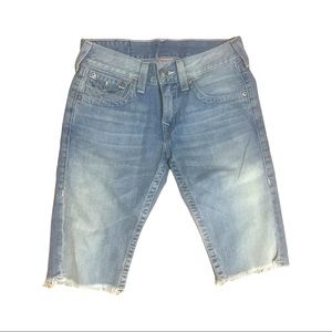 True Religion cut off jean denim shorts size 29